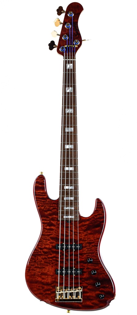 Sadowsky MasterBuilt 21 Fret Standard J/J Bass Limited Edition 2023 5 String Majestic Red Transparent High Polish