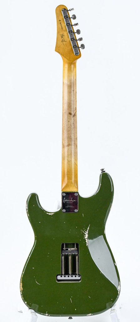 Franchin Guitars Mercury Olive Green Racing Stripes-7.jpg