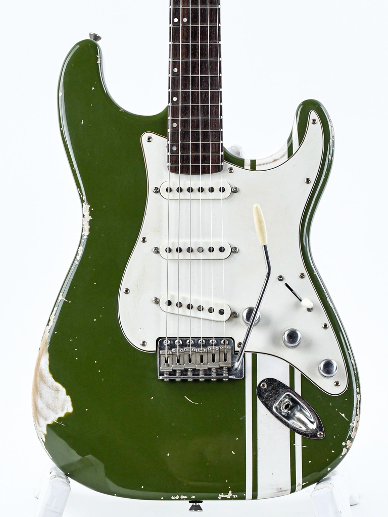 Franchin Guitars Mercury Olive Green Racing Stripes-3.jpg