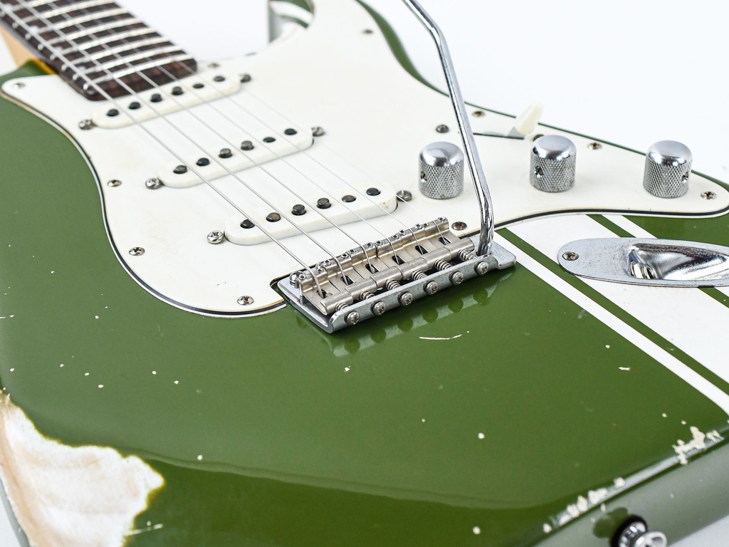 Franchin Guitars Mercury Olive Green Racing Stripes-10.jpg