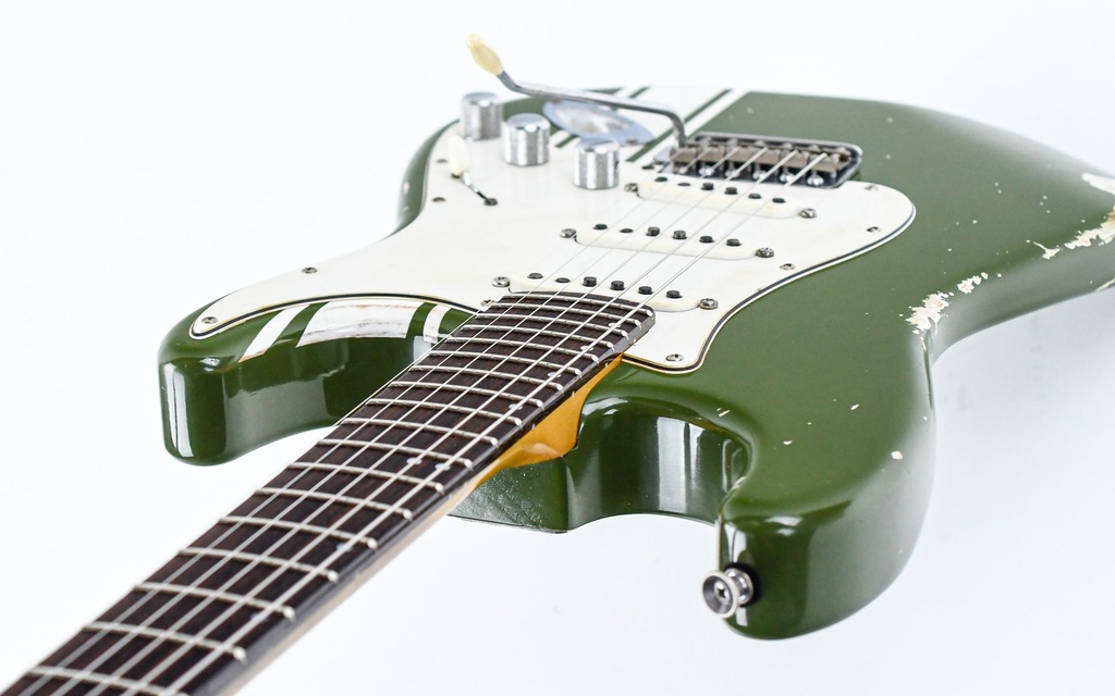 Franchin Guitars Mercury Olive Green Racing Stripes-8.jpg
