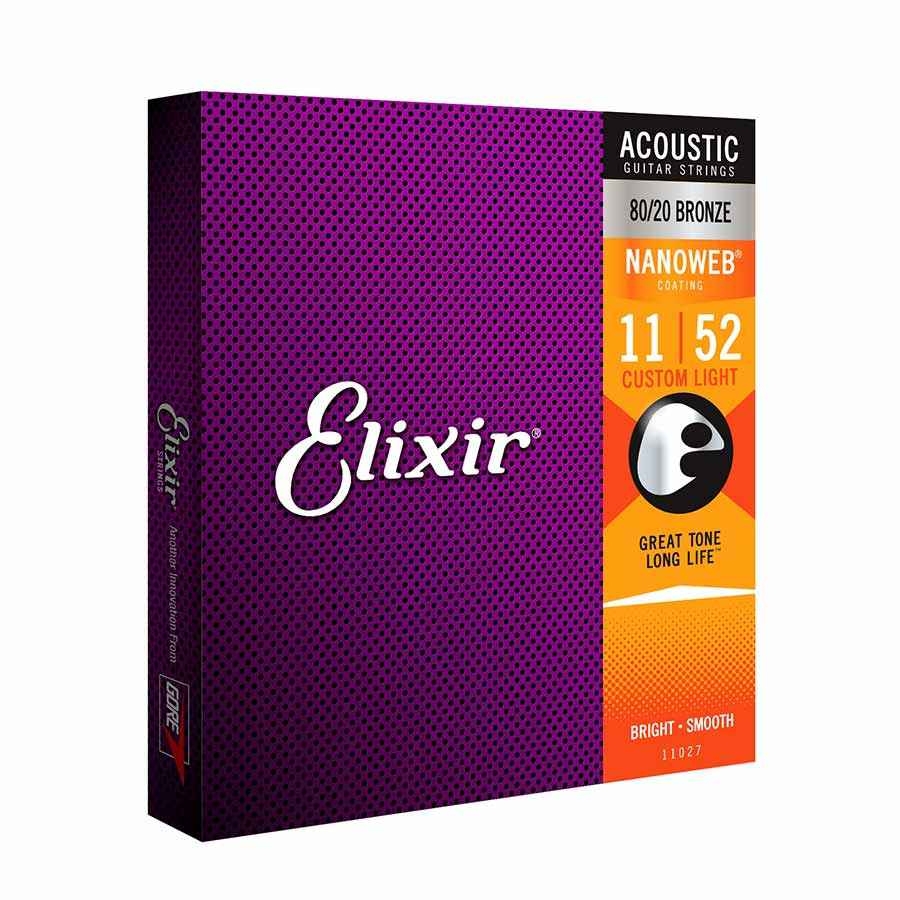 Elixir 11027 Acoustic Nanoweb Bronze 80/20 11-52