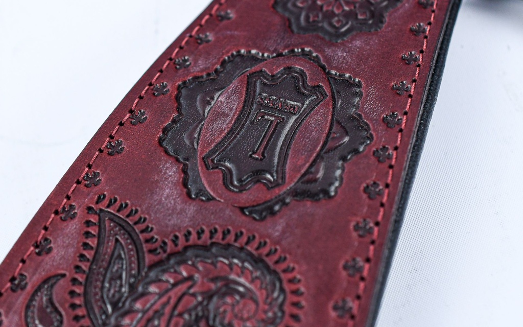 [PM44T03-BRG] Levy's Leather Guitar Strap Paisley PM44T03-BRG-2.jpg