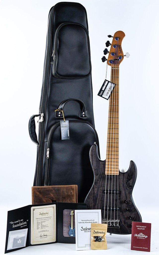 Sadowsky MasterBuilt 21-Fret Standard J-J Bass Swamp Ash Body 5-String Black Transparent Satin.jpg