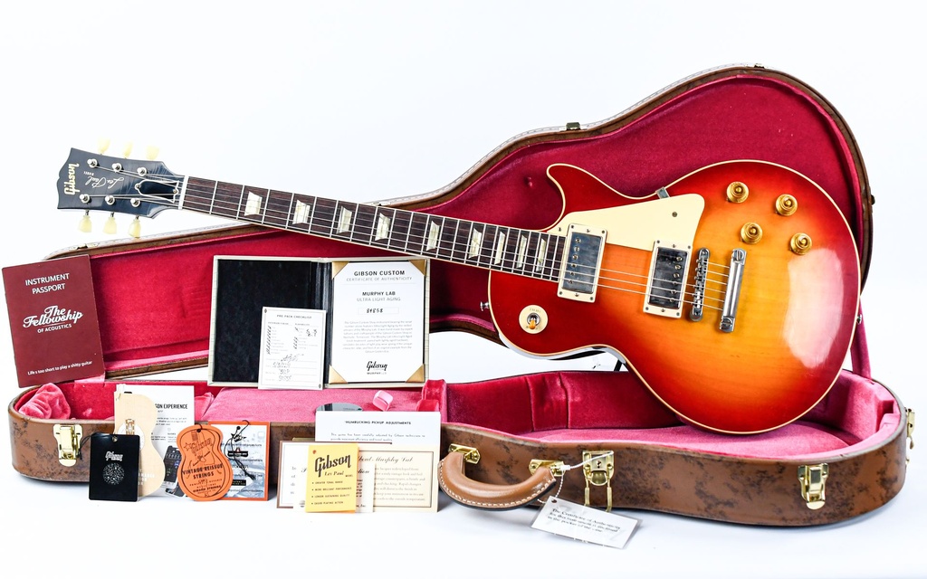 [LPR58ULWCSNH1] Gibson 1958 Les Paul Standard Reissue Ultra Light Aged Washed Cherry Sunburst-1.jpg