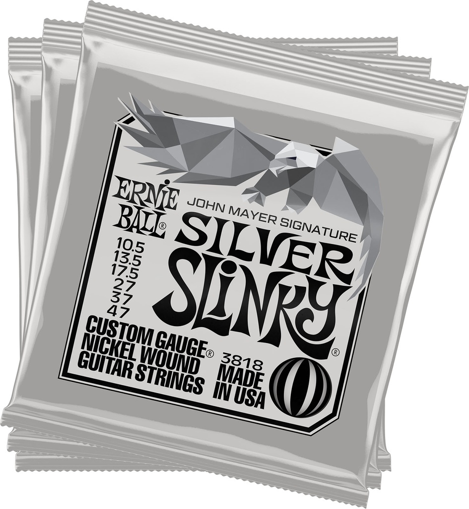 Ernie Ball 3818 John Mayer Silver Slinky 3-Pack