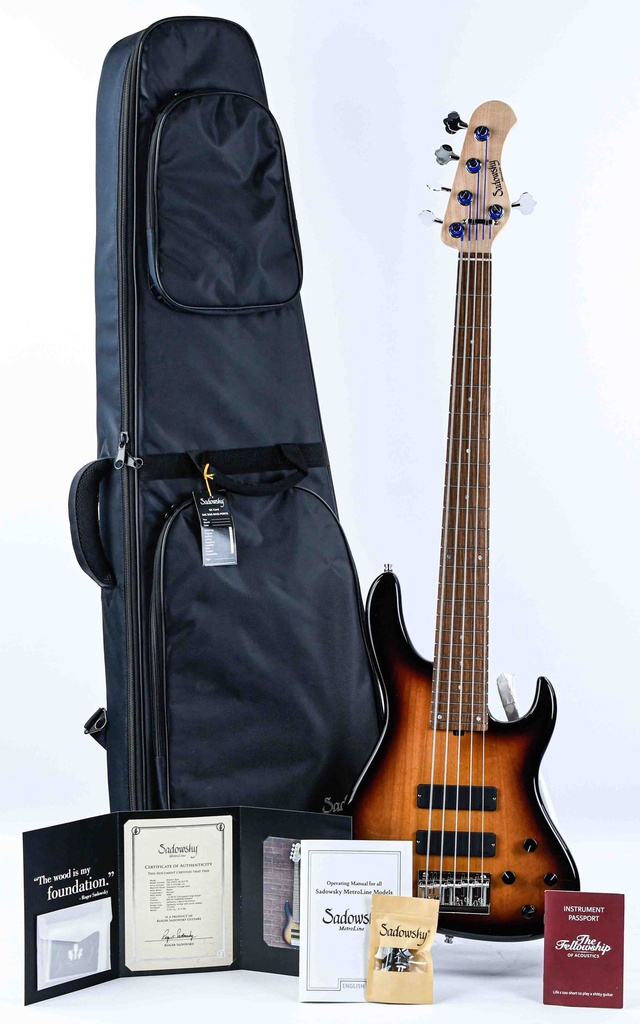 Sadowsky MetroLine 24-Fret Modern Bass Red Alder Body 5-String - '59 Burst Transparent High Polish-1.jpg