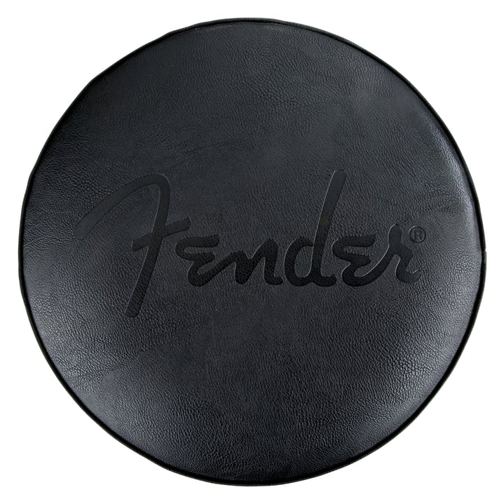 Fender® Embossed Black Logo Barstool, Black/Black, 30"