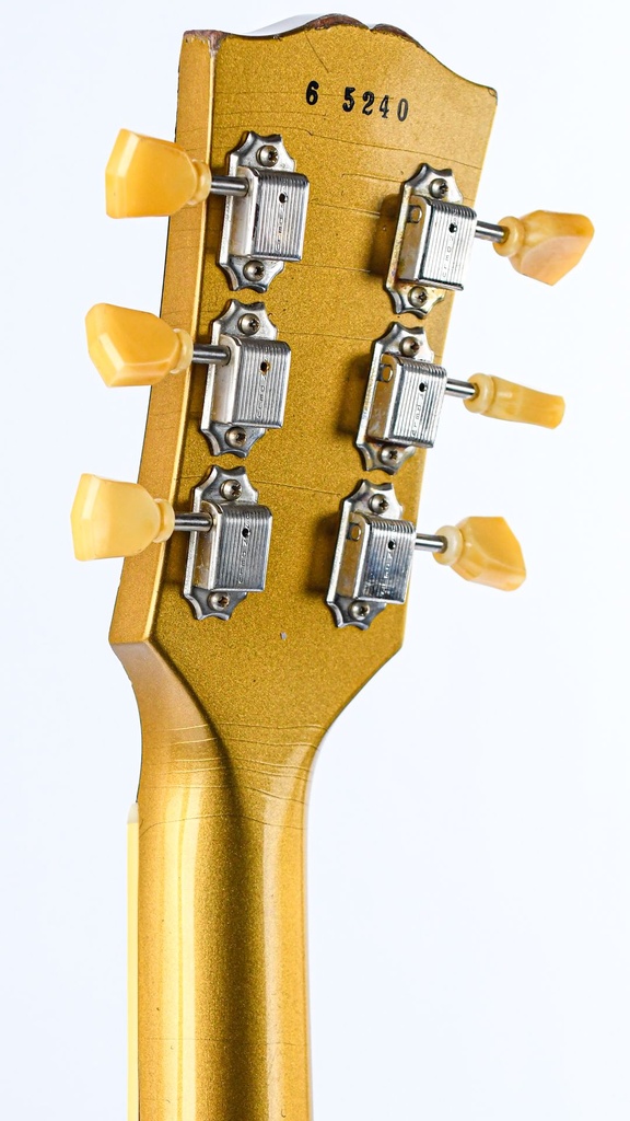 Gibson 56 Les Paul Standard All Gold w-British Racing Stripes Murphy Lab Heavy Aged NH Custom #65240-5.jpg