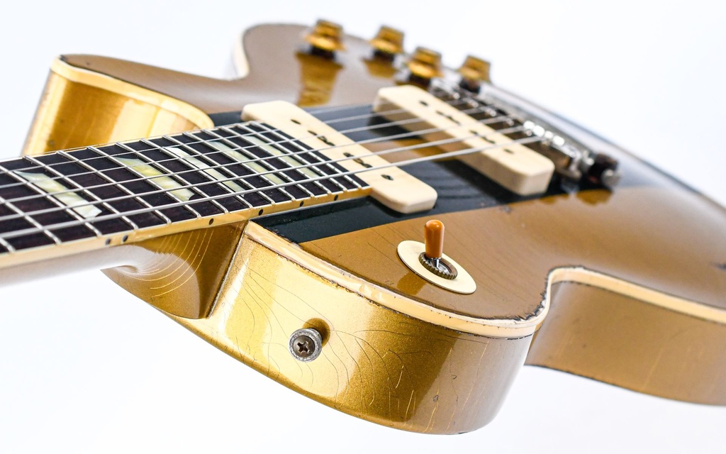 Gibson 56 Les Paul Standard All Gold w-British Racing Stripes Murphy Lab Heavy Aged NH Custom #65241-8.jpg