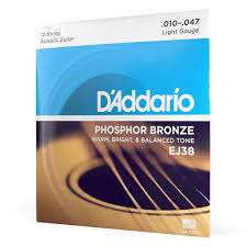 D'addario 10-47 Light 12-String Phosphor Bronze