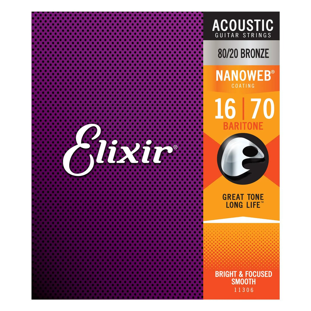 Elixir 11306 Nanoweb Bari­tone Acoustic 80/20 Bronze 016-070