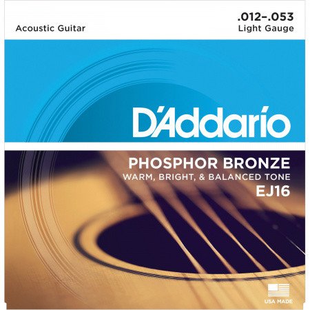 D'Addario EJ16 Phosphor Bronze Light 12-53