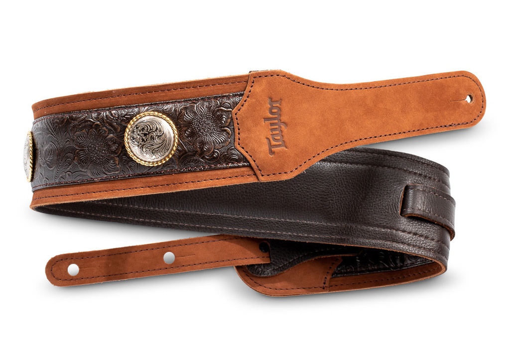 Taylor Grand Pacific Nickel Concho Strap Brown