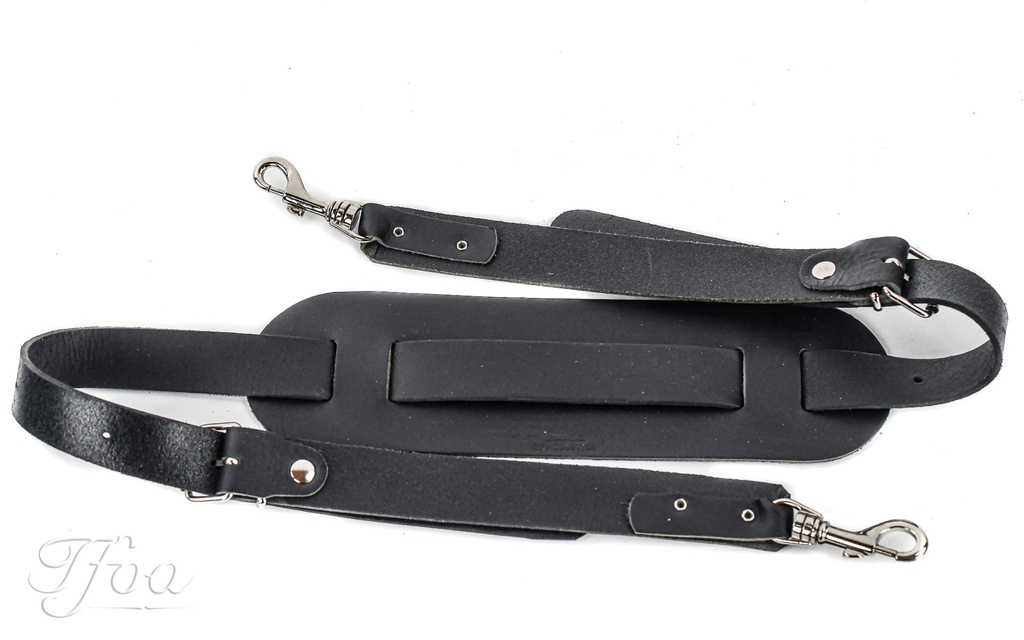 TFOA Leather Banjo Strap Black