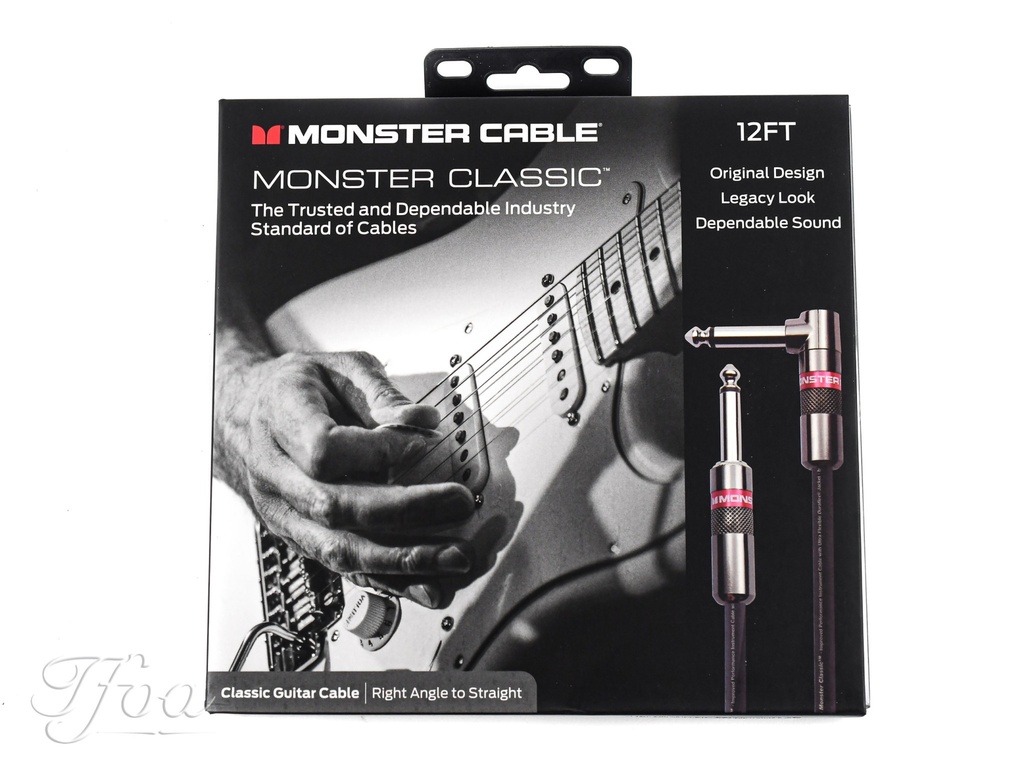 Monster Cable Classic 12ft Angled Straight 3.7m Instrument Cable