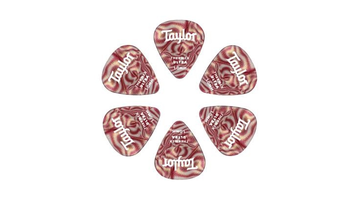 Taylor Premium Thermex Ultra Picks Ruby Swirl 1.0mm 6-Pack