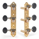 Waverly Engraved 3-On-A-Plate Tuning Machines for Slotted Pegheads Ebony
