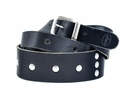 TFOA Liam's Nails and Leather Guitar Strap Black