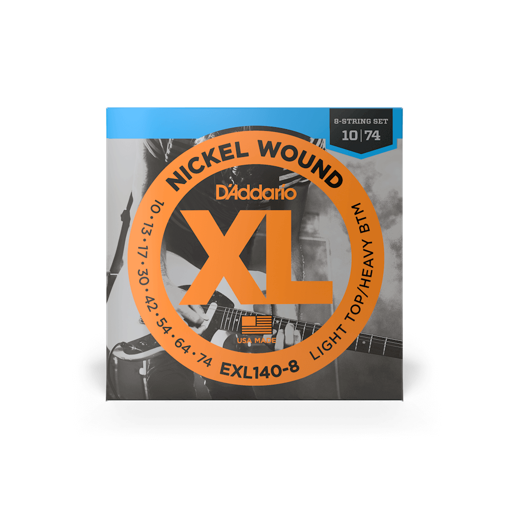 D'addario EXL140-8 Nickel Wound Light Top/Heavy Bottom 10-74 8 String