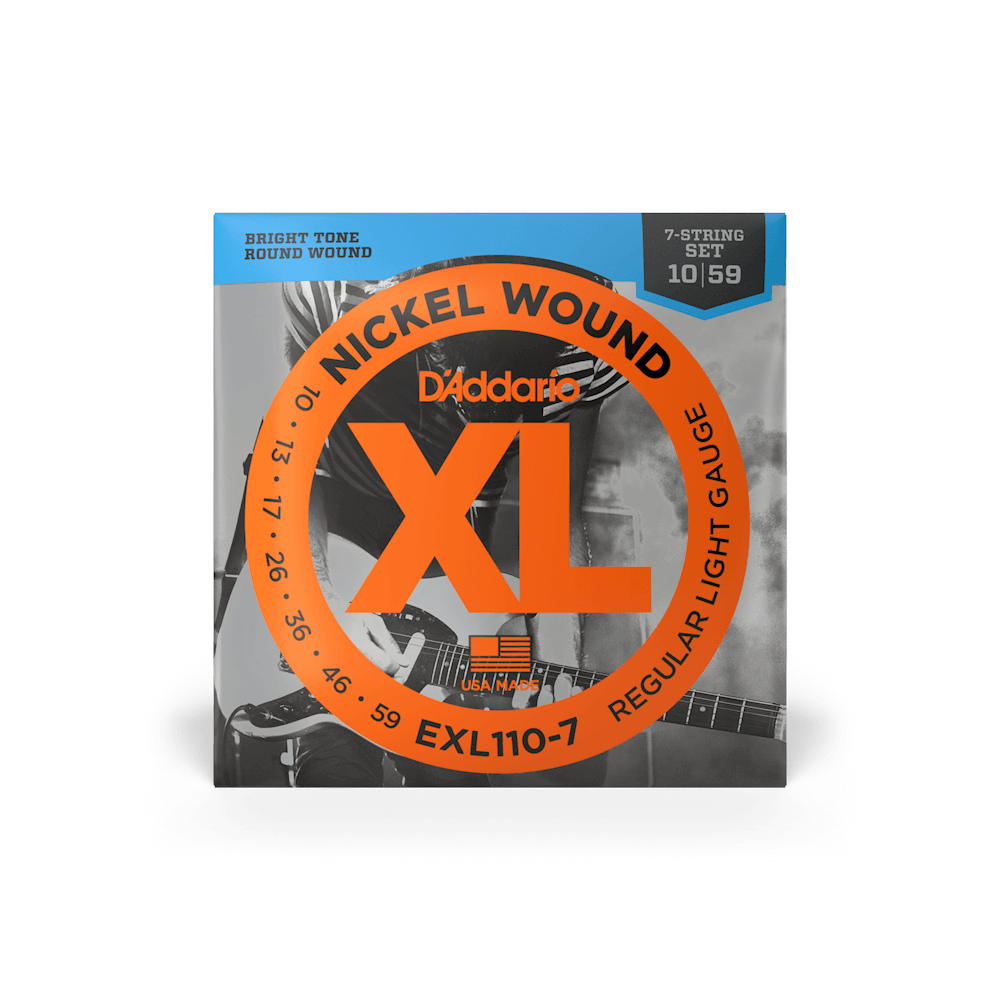 D'Addario EXL110-7 Nickel Wound Regular Light 10-59 7 String