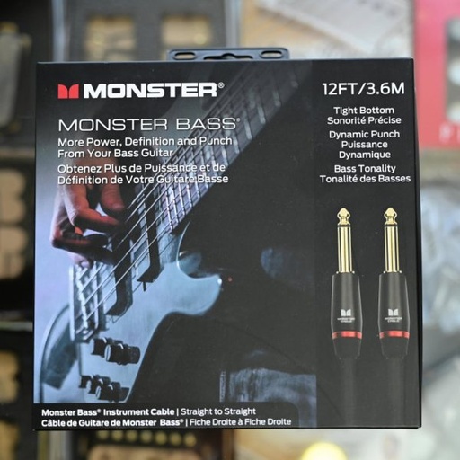 [600548-00] Monster Cable Bass Straight-Straight 12ft 3.6m Instrument Cable
