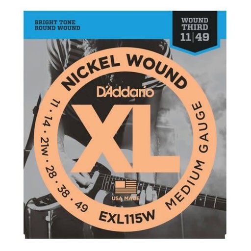 D’Addario EXL115W Nickel Wound 11-49 Wound 3rd