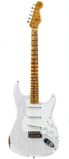 [US24-90, 55 Strat REL WBL MN] Fender Custom Shop 1955 Stratocaster White Blonde Relic