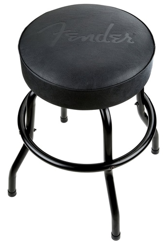 [9192022002] Fender® Embossed Black Logo Barstool, Black/Black, 30"