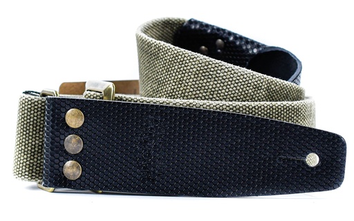 [241.141M] Magrabo Stripe SC Cotton Washed Olive Green 5cm Twinkle Black, Recta Brass Buckle