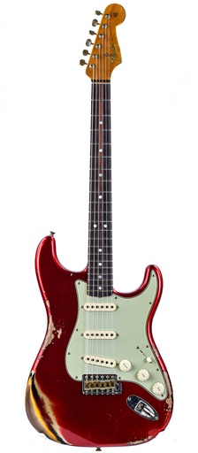 [9238014880] Fender Custom Shop 1965 Stratocaster Candy Apple Red over 3 Color Sunburst Heavy Relic