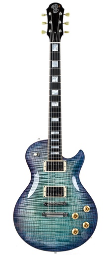 Patrick James Eggle Macon Carved Top Singlecut Island Blue Burst 2018
