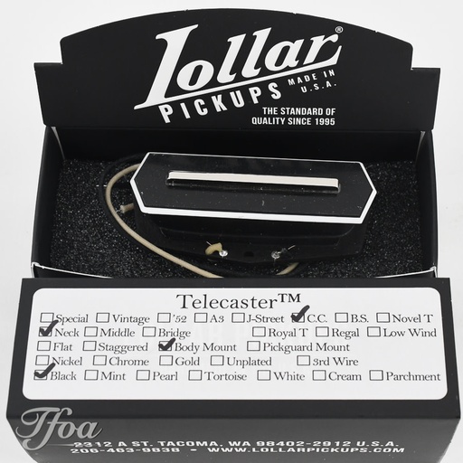 Lollar Telecaster Charlie Christian Neck Body Mount Black