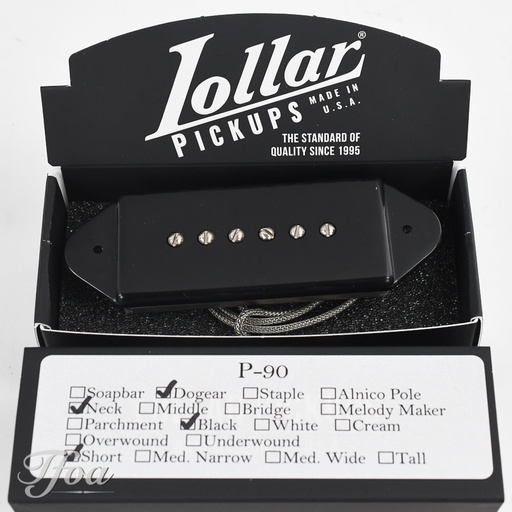 Lollar Dogear P90 Neck Black Short