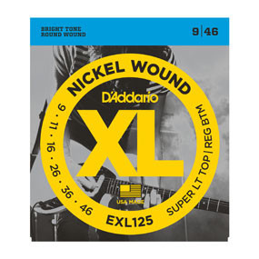 [EXL125] D'Addario EXL125 Nickel Wound Super Light Top/ Regular Bottom 9-46