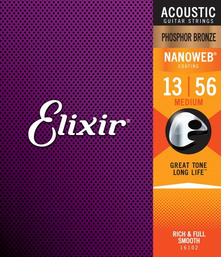 [67730] Elixir 16102 Phosphor Bronze Nanoweb Medium 13-56