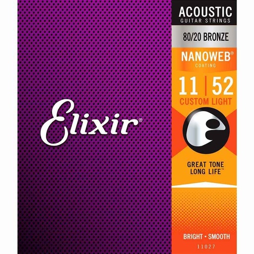 [11027] Elixir 11027 Acoustic Nanoweb Bronze 80/20 11-52