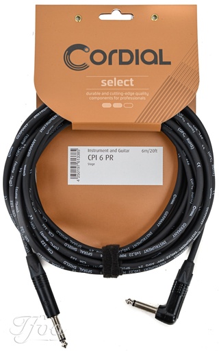[ECL CPI6PR] Cordial CPI6PR Select Guitar Cable Angled 6M