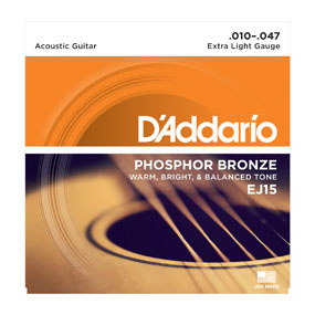[EJ15] D'Addario EJ15 Phosphor Bronze Extra Light 10-47