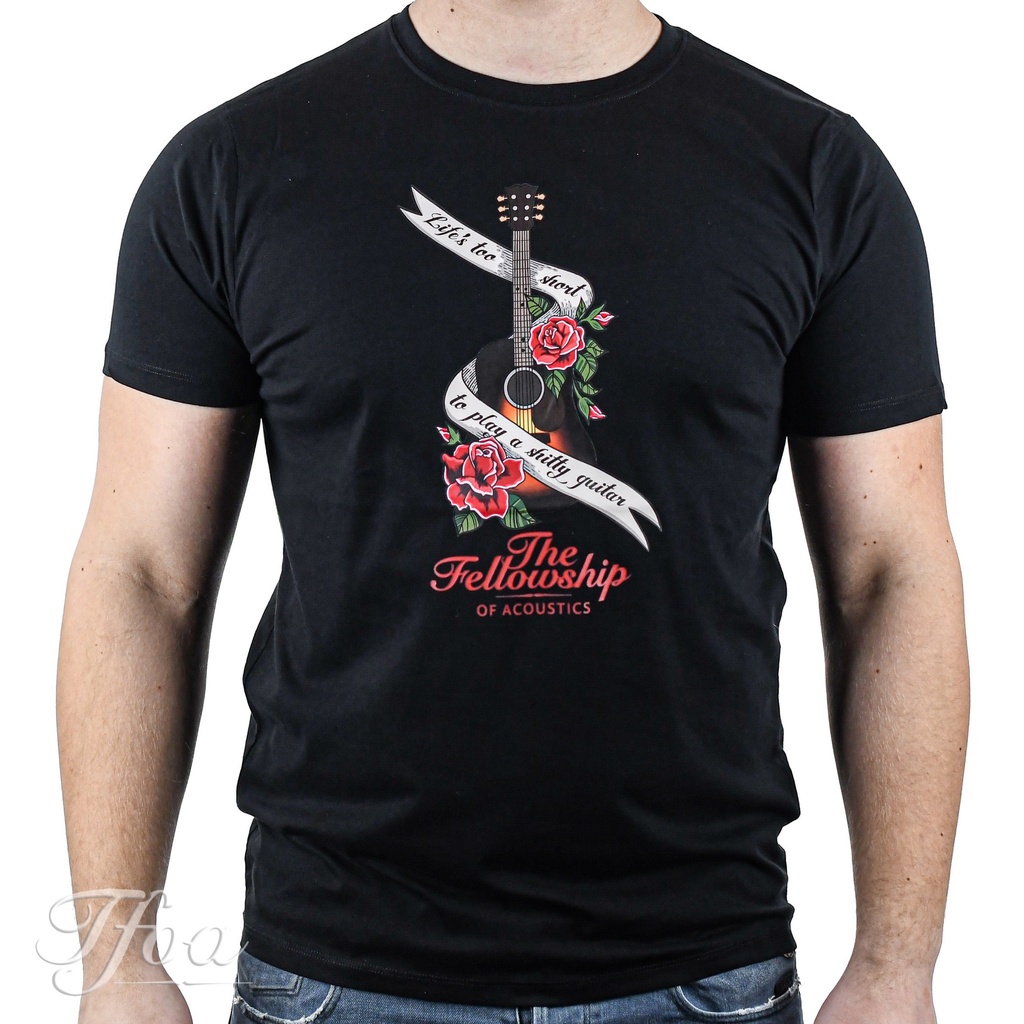 TFOA T-Shirt 'Life's Too Short' Banner N' Roses Black