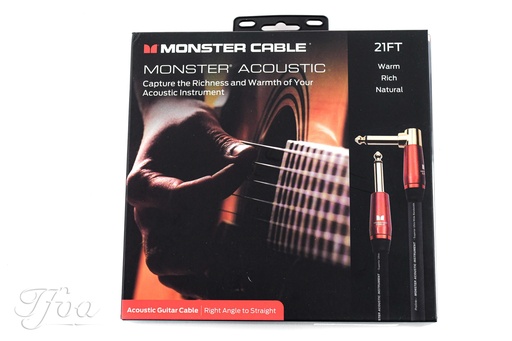 [600559-00] Monster Cable Acoustic 21ft Angled Straight 6.4m Instrument Cable