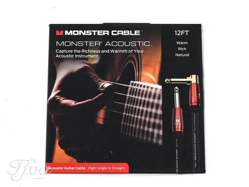 [600557-00] Monster Acoustic Instrument Cable 3.7m 12ft Angled - Straight