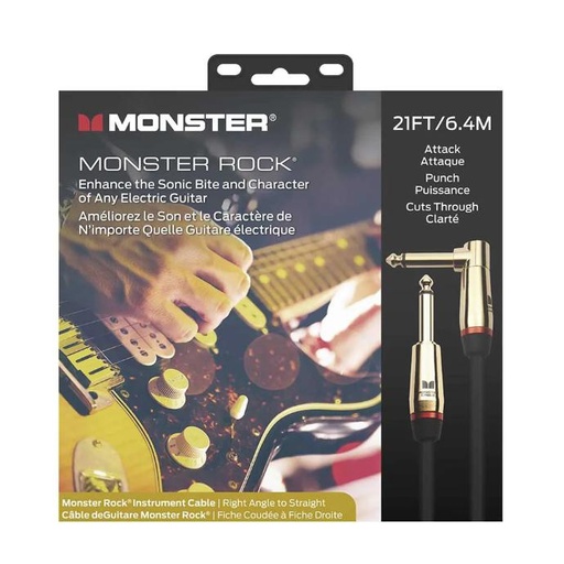 [600543-00] Monster Cable Rock 21ft Angled-Straight 6.4m Instrument Cable
