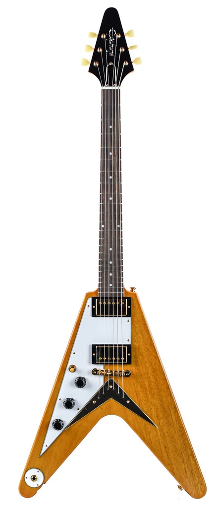Epiphone 1958 Korina Flying V White Pickguard Reissue Lefty