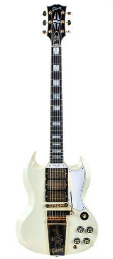 [SGC63VOCWGM1] Gibson 1963 Les Paul SG Custom Reissue 3 Pickup Maestro VOS Classic White #206013