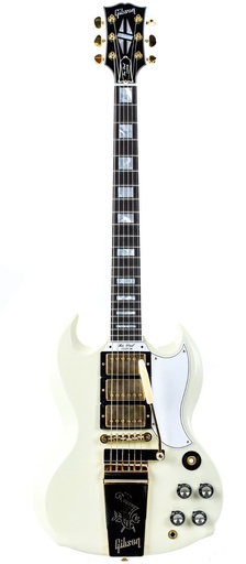 [SGC63VOCWGM1] Gibson 1963 Les Paul SG Custom Reissue 3 Pickup Maestro VOS Classic White #405793