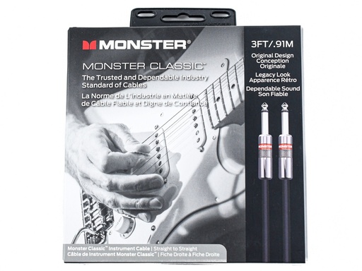 [600493-00] Monster Cable Classic 3 Straight-Straight 0.9m Instrument Cable