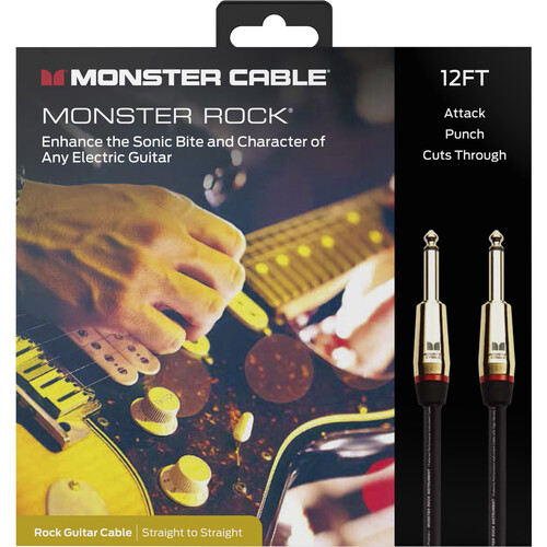 [600540-00] Monster Cable Rock 12 Straight Straight 3.7m Instrument Cable