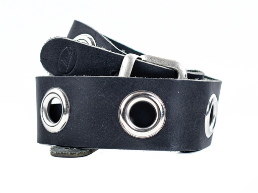 TFOA Knuckles and Leather Guitar Strap Black