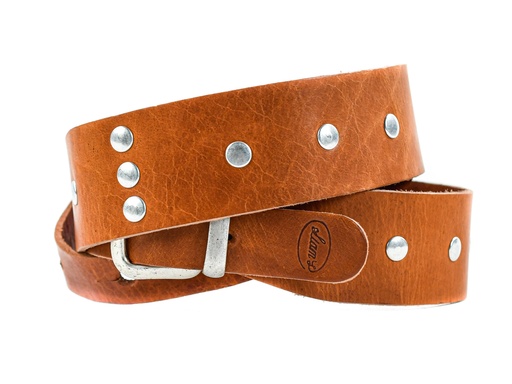 [xtfoa101] TFOA Liam's Nails and Leather Guitar Strap Cognac